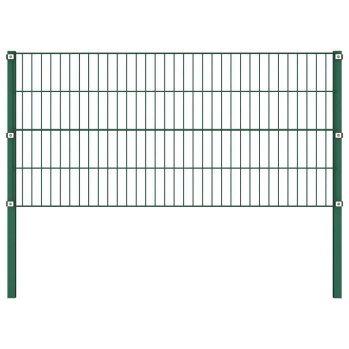 Moderne Cloture De Jardin Mode Panneau De Cloture Brise Vue Avec Poteaux Fer 1 7 X 0 8 M Vert 64543 Cdiscount Jardin