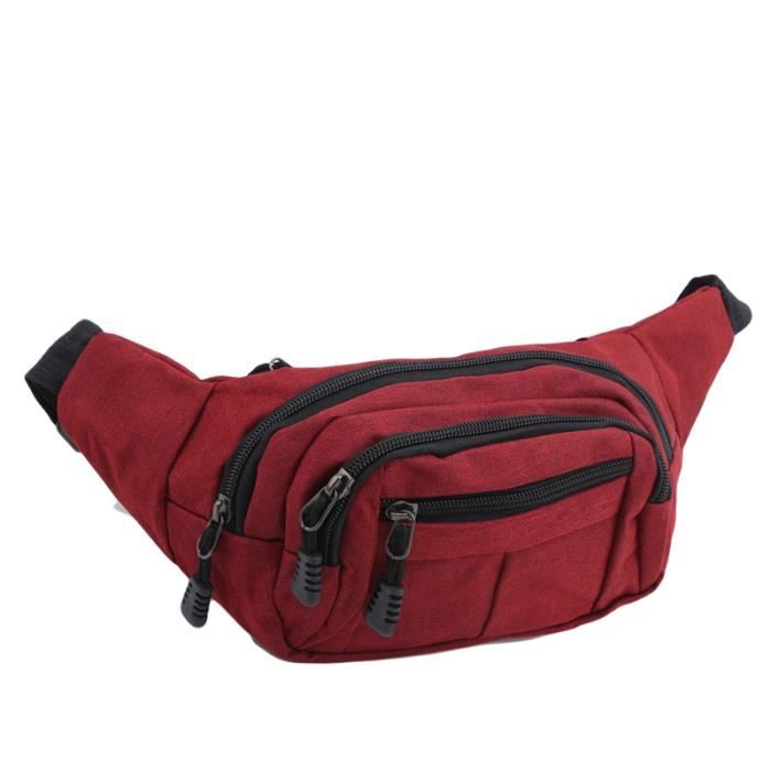 Sac Banane (bum Bag) Diablo - 6 Poches Polyester Noir - Fermeture éclair - 4L - Réglable - Neuf