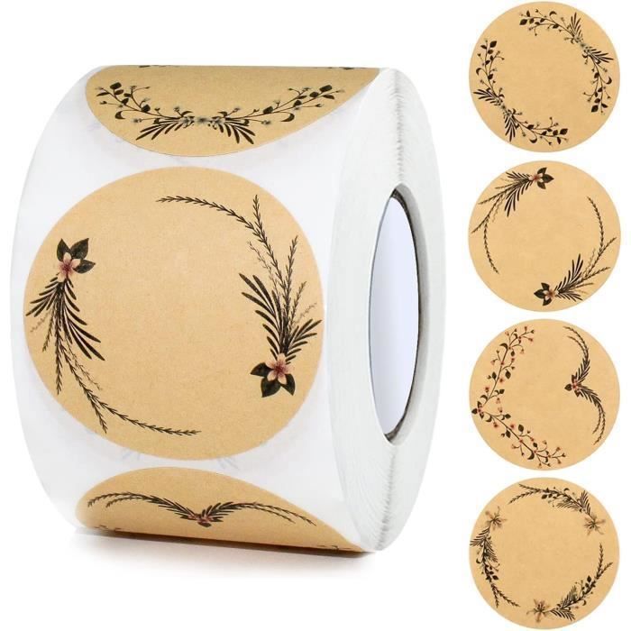 Étiquettes Autocollantes Rondes Fait Main Pour Confiture, Papier Kraft