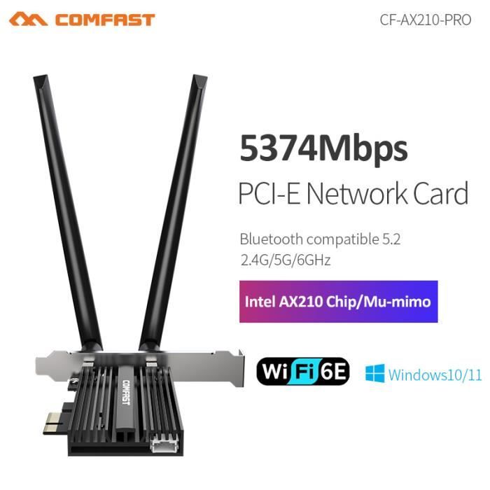 WE3000 AX3000 Carte WiFi 6 PCIe pour PC, Bluetooth 5.0 PCIe, 2402Mbps