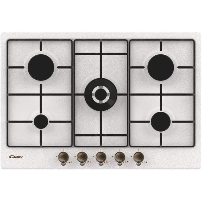 Candy CHW7AV4WGT Plan à gaz 5 brûleurs couleur avoine 1