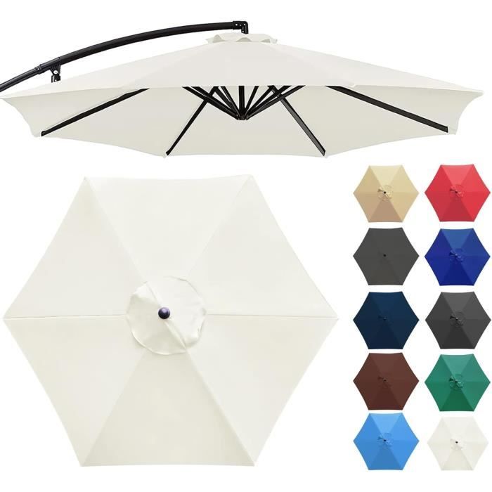 Auvent De Rechange Parasol 3m Leww - Pour Parasol 8 Baleines - Résistant UV