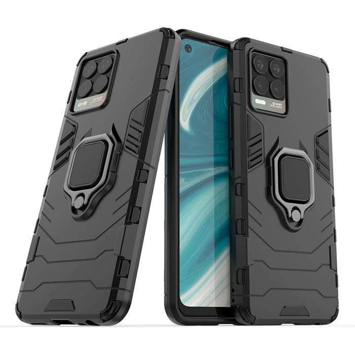 Coque Antichoc Realme C11 Noire Avec Anneau - Silicone/Caoutchouc - Neuf NOVAGO