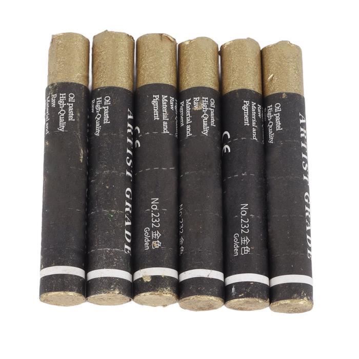 Lot De Pastels à L'huile Qcwwy - 6 Bâtons Couleur Or - Texture Douce - Pour Artistes Et Débutants - 4
