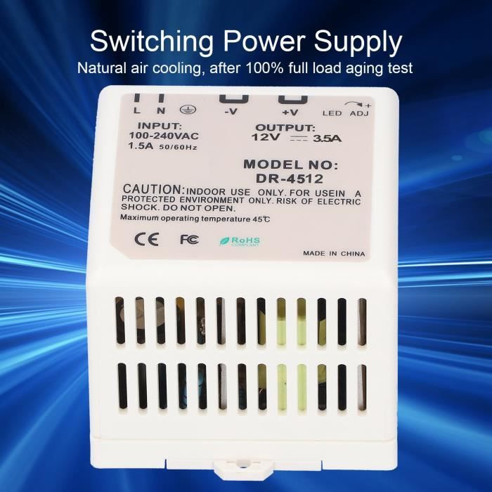 Alimentation Rail DIN 24V 60W Goobay - Pour Sonnette, Interphone, Surveillance, Protection Surtension