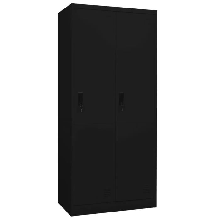 FAMIROSA Garde-robe Noir 80x50x180 cm Acier-968