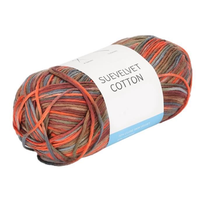 Fil à Tricoter Et Crocheter Épais Coton Nylon - Beige + Brun + Blanc + Noir (4x50g)