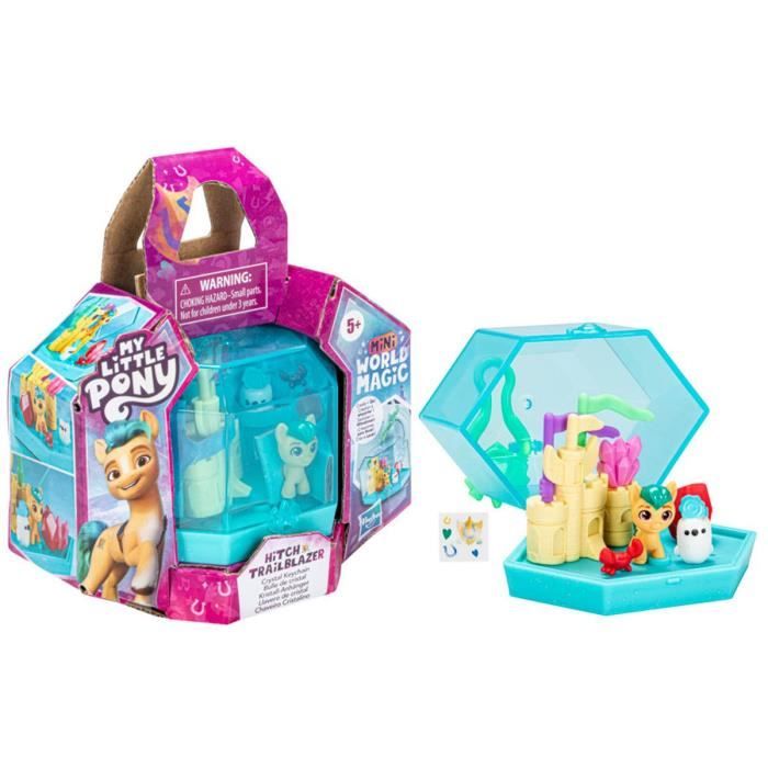 My Little Pony Mini World Magic - F5242 - Ensemble porte clés de cristal + figurine 2.5cm + accessoires - Hitch Trailblazer