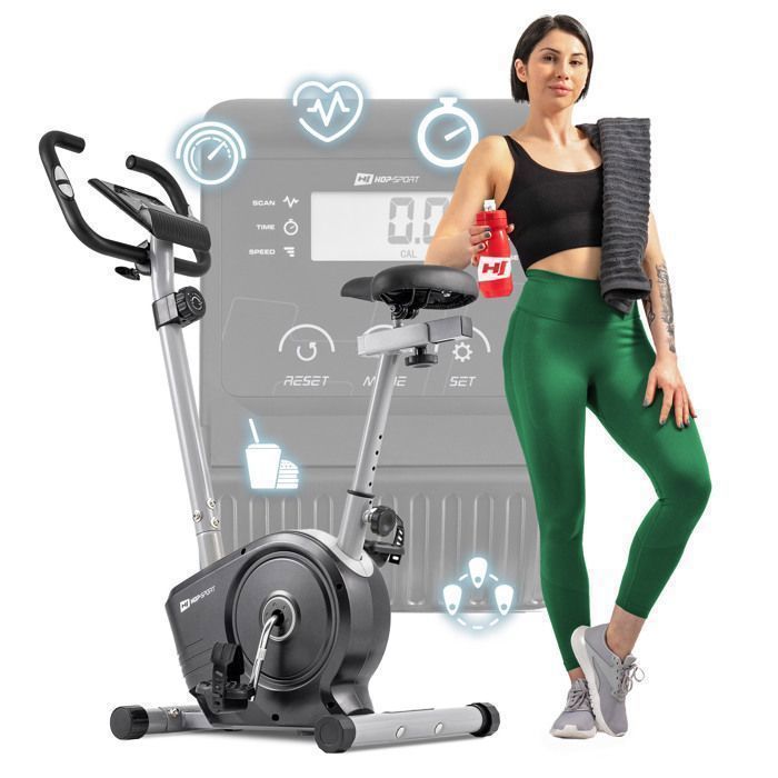 Hop Sport Velo d appartement magnetique Masse d inertie 7 kg Velo d exercice HS 2050H Sonic 8 Niveaux de resistance Max. 120kg