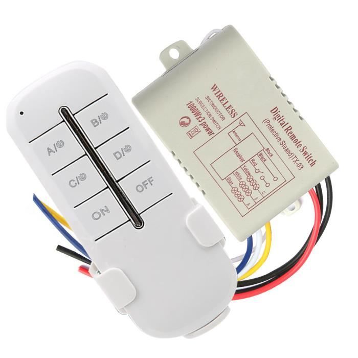 Interrupteur de Télécommande sans Fil AC180-240V 1000W, pour Lampe