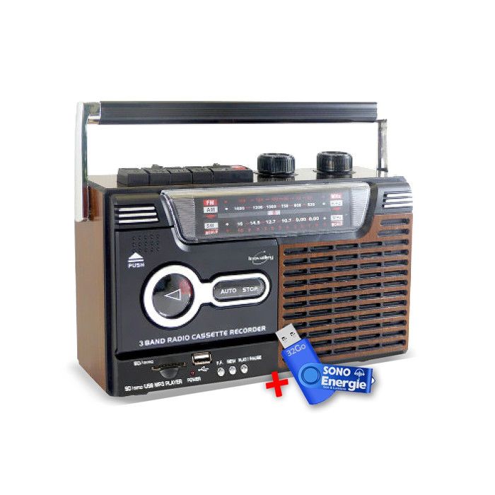 Inovalley RK10N Radio cassette USB look Rétro OLDSOUND+clé USB - vue 2