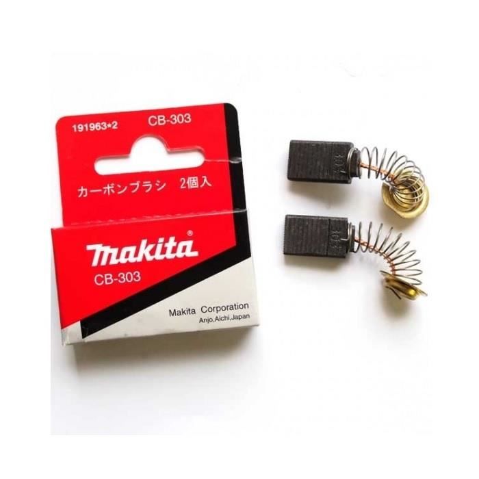Paire de charbon - Makita - 191963-2 CB-303 - Compatible avec plusieurs machines - Haute performance