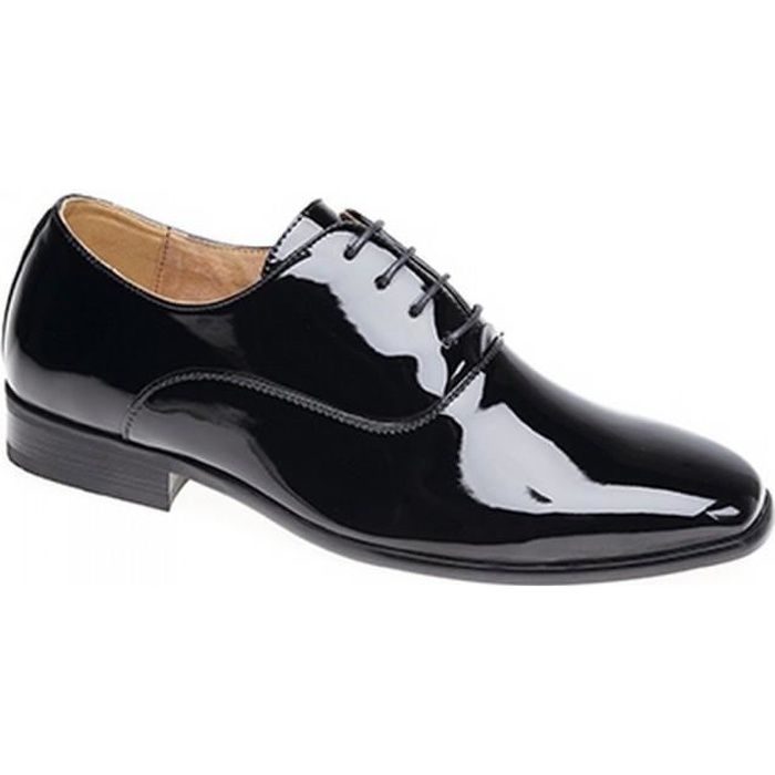 Nouveau pour homme en cuir noir à talons doublés brevet mariage chaussures taille 6 7 8 9 10 11 12