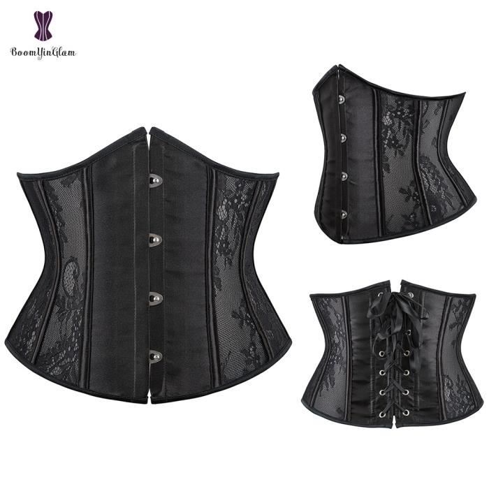 Corset Steampunk Gothique Pour Femmes - Effet Minceur - Lacets Dos - Taille S à 2XL