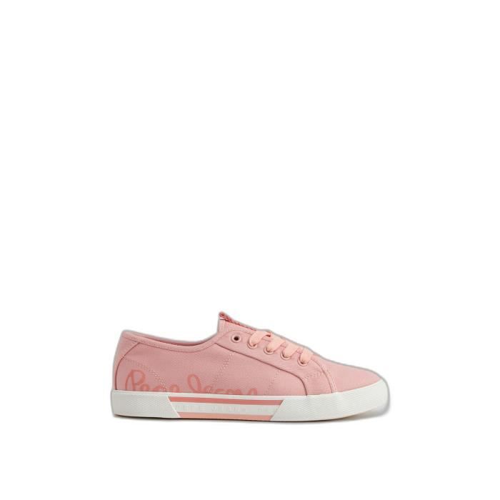 Pepe Jeans Baskets femme - PEPE JEANS - Brady Logo - Orange - Light peach - Lacets