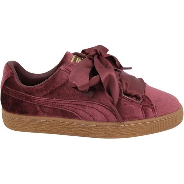 PUMA HEART VELVET BORDEAUX - BASKETS MODE FEMME