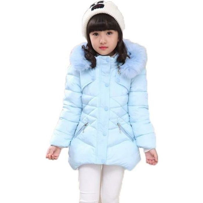 Doudoune Hiver Enfant Garçon Fille - Manteau Chaud Polaire Coupe-vent Imperméable à Capuche