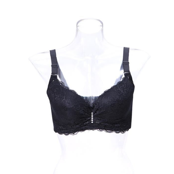 Soutien-gorge confortable en dentelle noire pour femme à bretelles Soutien-gorge confortable en dentelle noire pour femme à bretelles