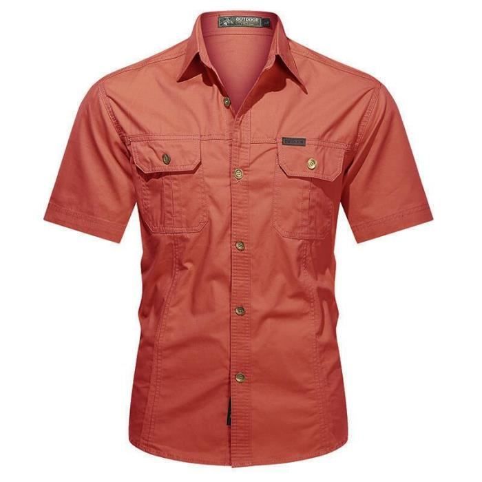 Chemise Homme Manches Courtes APOONABA - Coton Décontracté - Coupe