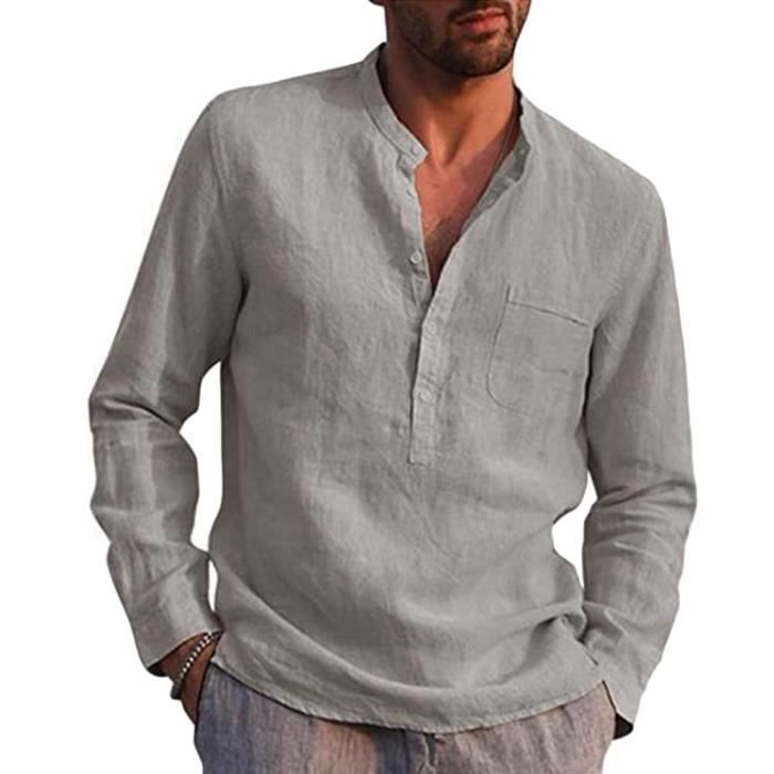 SOUTHBLUE Chemise à Manches Longues Coupe Régulière Pour Hommes Brun O 4258726