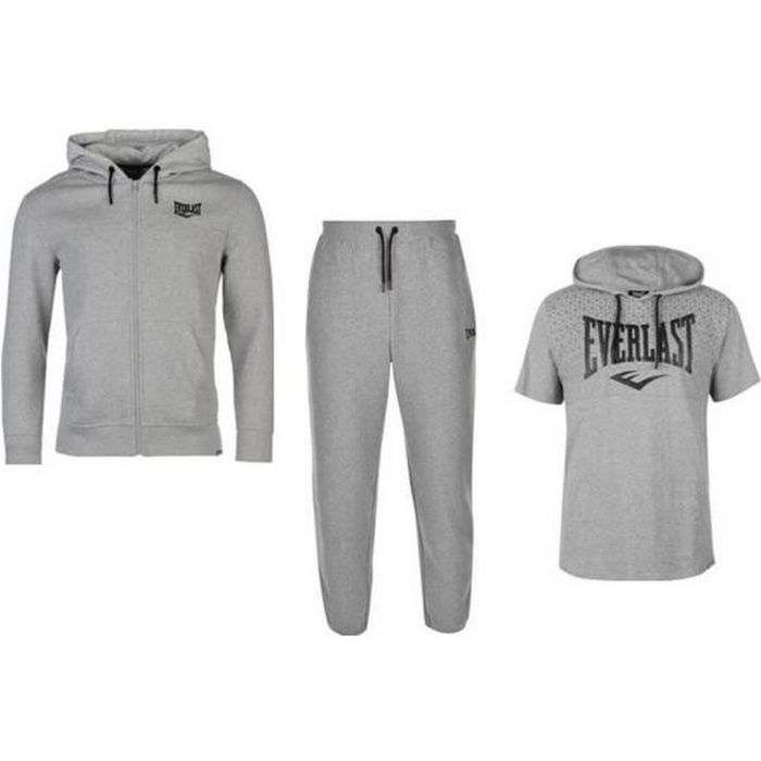 Jogging - Everlast - Gris Homme - Sweat Zippé - 3 pièces