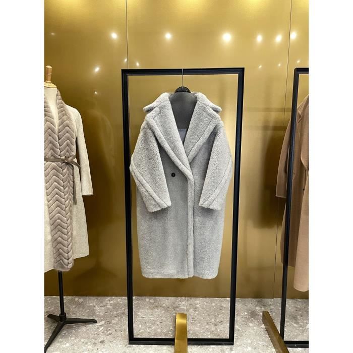 MANTEAU - CABAN - PARDESSUS-MAX-X ours en peluche manteau teddy gris clair Blanc - Cdiscount 