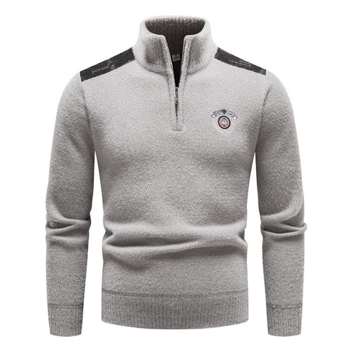 Homme Pull à Col Roulé Pull Chandail Pullover A Côtes Torsadé Tricoter