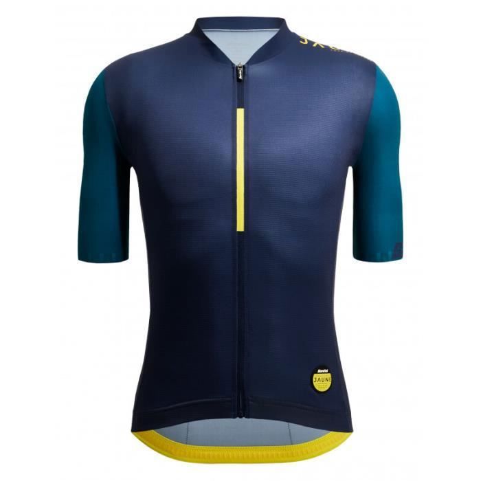 Maillot Cyclisme Femme SANTINI – Jaune – Taille L/XL – Manches Courtes – Neuf
