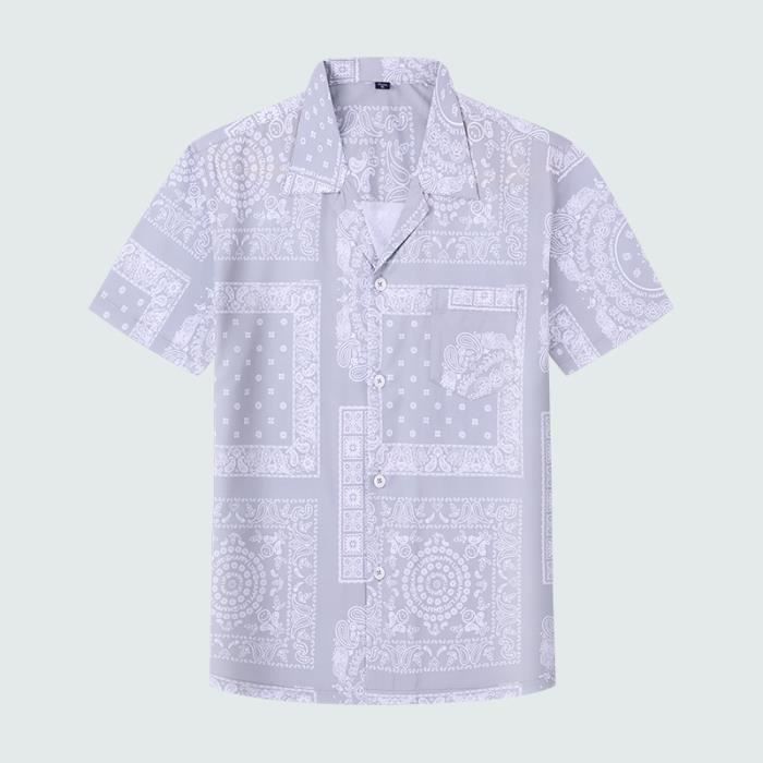 Chemise Hawaïenne Homme Colorée Été – Manches Courtes, Boutons, Style Décontracté Tropical Ananas Et Palmiers