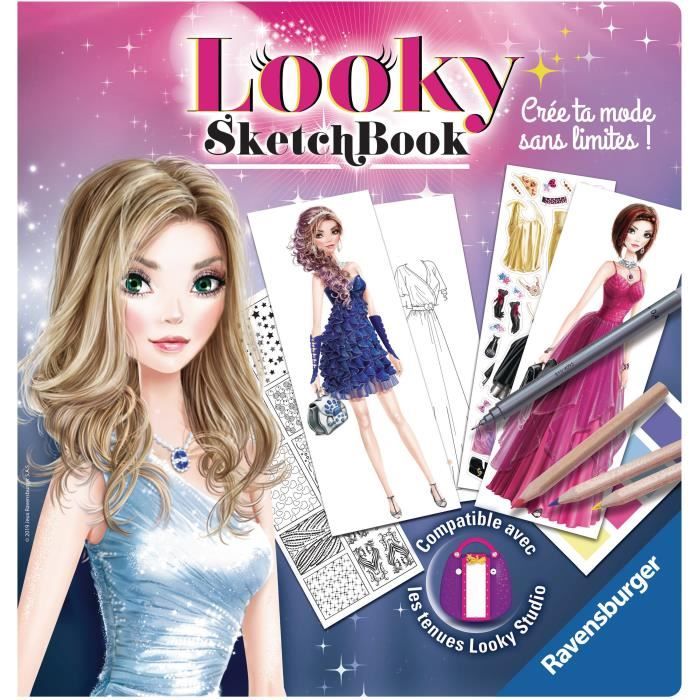 Looky Sketch book robes de soirée - Ravensburger - Loisirs créatifs - Dessins de mode