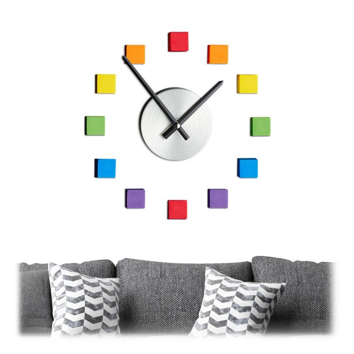 Relaxdays Horloge murale DIY montre à coller au mur chiffres arc-en-ciel grandes variables chambre & salon coloré Relaxdays Horloge murale DIY montre à coller au mur chiffres arc-en-ciel grandes variables chambre & salon coloré