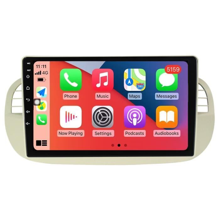RoverOne® Autoradio GPS Bluetooth pour Fiat 500 Abarth 2007 - 2015 CarPlay Android Auto Stéréo Navigation WiFi Écran Tactile /