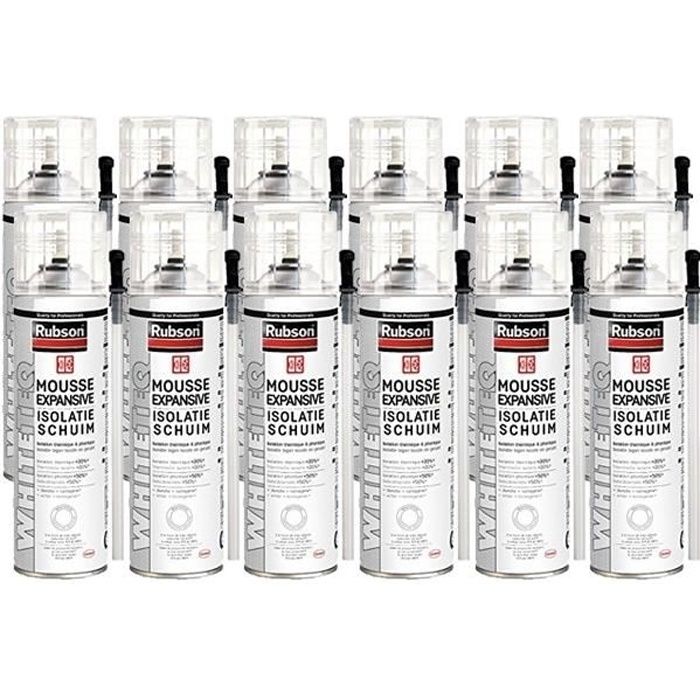 12x aerosols mousse PU expansive 500ml WhiteTEQ