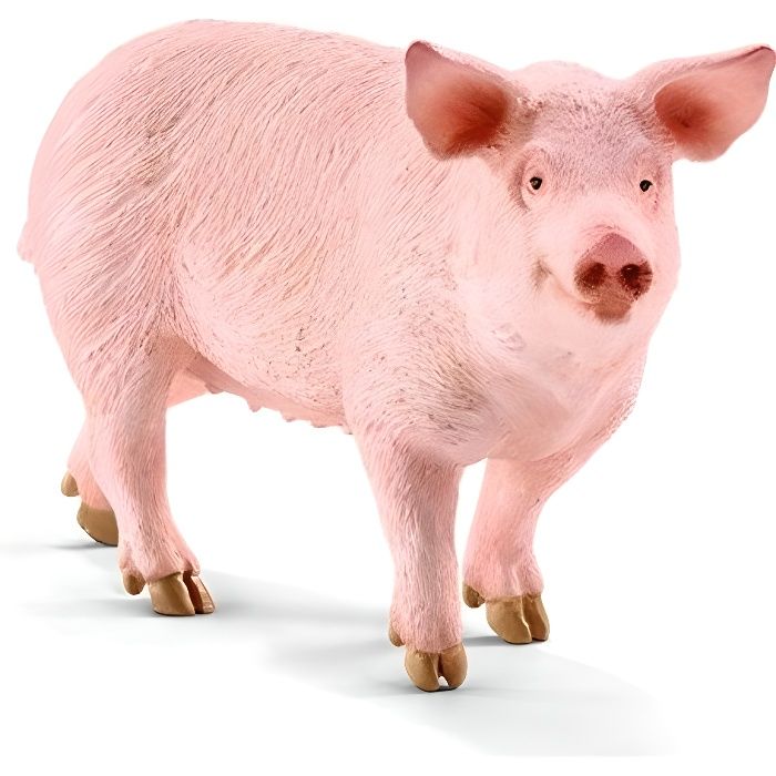 figurine cochon schleich - animal de la ferme - rose - enfant - a partir de 3 ans