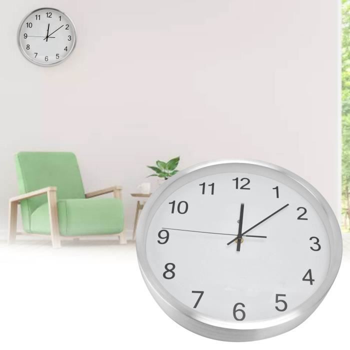 Grande Horloge Murale Moderne – Bois Cerisier Et Métal – Carillon Et Balancier – 31x12x5 Pouces