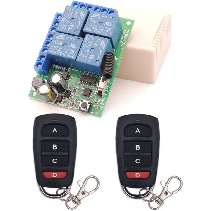 Kit Interrupteur Télécommande Sans Fil CC 12V 24V 2 Canaux Pour Action – Magasin Des Vérins électriques