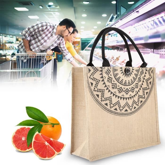 Norsenvia Sac En Toile De Jute Avec Fermeture éclair - Sac De Plage Et De Shopping étanche - Pliable - Accessoire De Mode - Cadeau Multicolore
