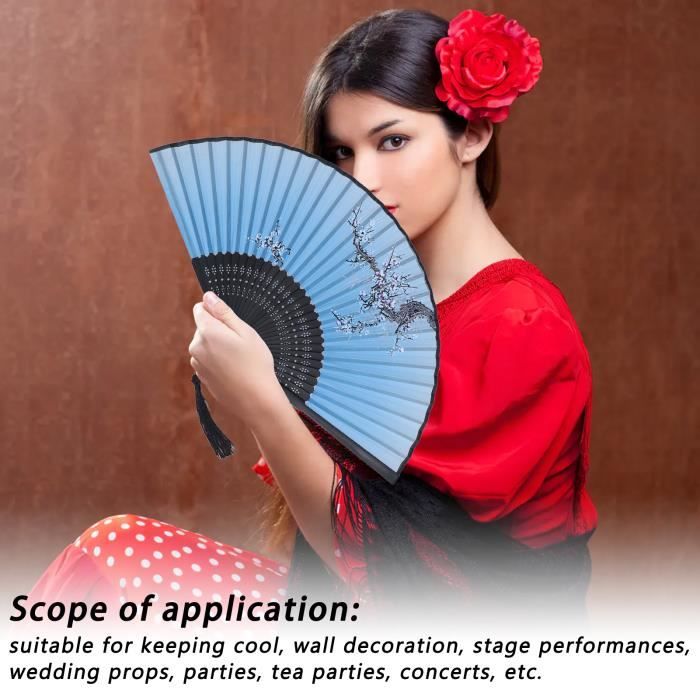 OUYUE Éventail Pliant Sac De Ventilateur À Main Pliable De Style Calligraphie Chinoise Pochette De Protection Anti-poussière Evantaille Japonais Evantail Pliable (Color : C, Size : 25.5cm*5cm