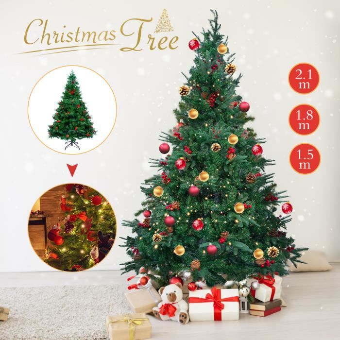 Sapin De Noël Artificiel Avec 240 LED Et Baies Rouges | Sapins