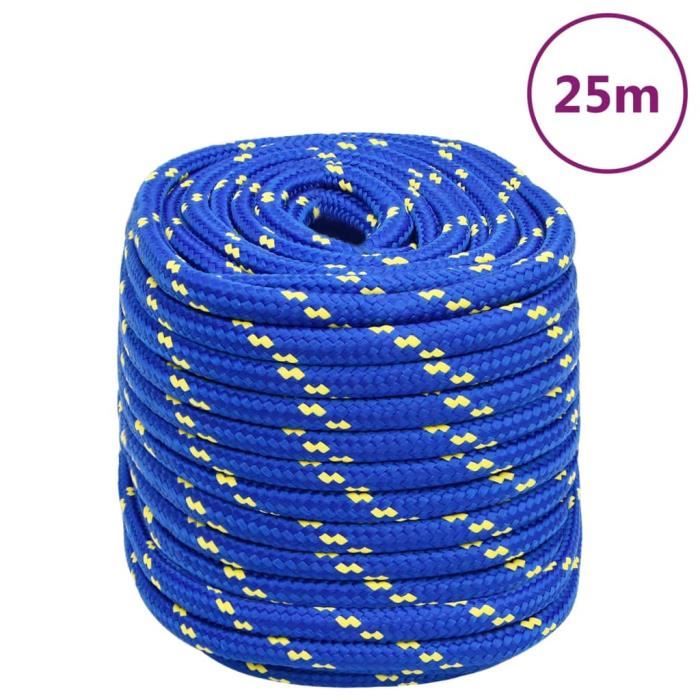 Corde De Bateau Polypropylène Blanc 8 Mm - 25 M - Résistance 420 Kg - Pour Amarrage, Marine, Camping
