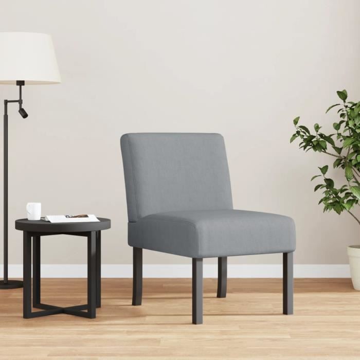 vidaXL Fauteuil sans accoudoirs gris clair tissu 352457