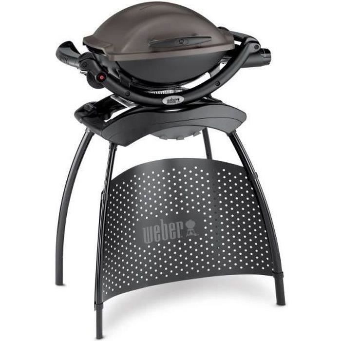 Barbecue à gaz Weber Q 1000 - Noir - Surface de cuisson 43x32cm - Allumage piézoélectrique