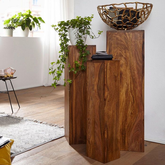 WOHNLING table dappoint set de 3 piliers décoratifs en bois massif WL1.566 24 5x85x24 5 cm WOHNLING table dappoint set de 3 piliers décoratifs en bois massif WL1.566 24 5x85x24 5 cm