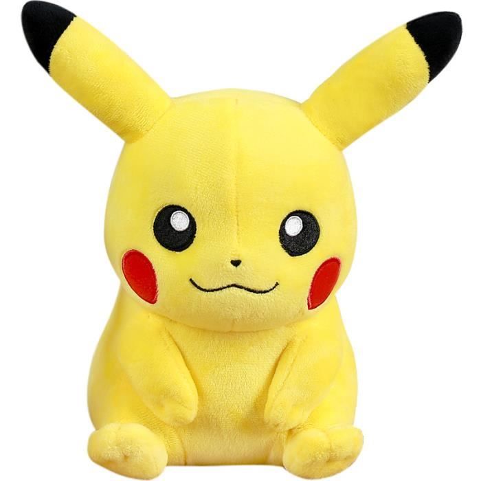 Peluche Pikachu BANDAI - Pokémon - 20 cm - Avec une fleur ou un chapeau -  Modèle aléatoire
