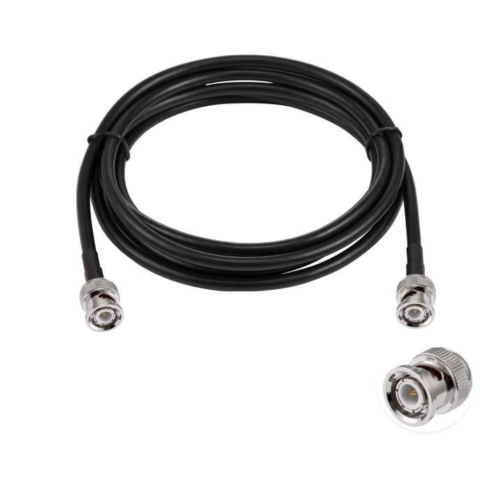 Câble BNC Mâle à BNC Mâle RG223 50 Ohm 60cm - Double Blindage, Faible Perte - Pour Vidéo, Data, GPS, SDI