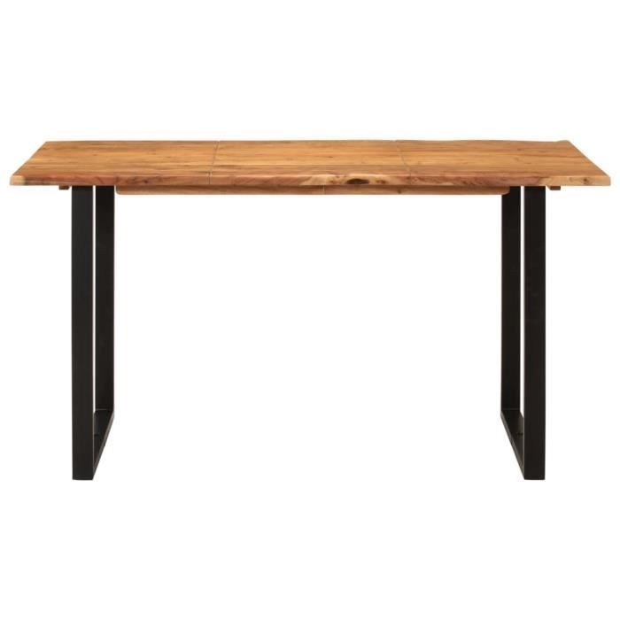 table de salle à manger 140x70x76 cm bois d'acacia solide hao-0f060n01286474