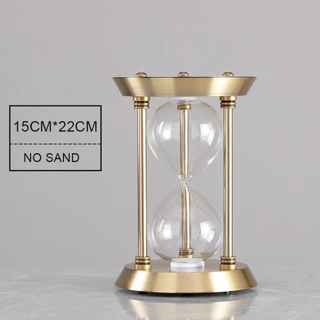 Grand sablier en laiton 60 minutes,horloge de sable noire rotative antique, sablier en verre Unity 1 heure - Maison