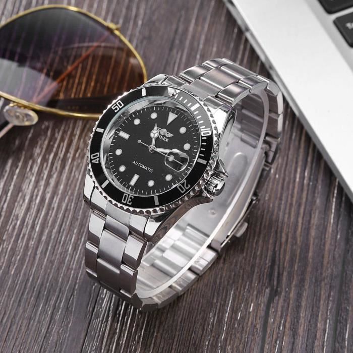 Montre Automatique Mécanique Évidée en Acier inoxydable pour homme --DQ  FRANCE - Cdiscount Bijouterie