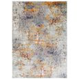 TAPISO Tapis Salon Chambre DENVER Orange Gris Bleu Rose Abstrait Polypropylène Intérieur 180x250 cm-1