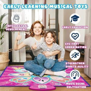 Tapis De Danse Musical Pour Enfants - 120x95cm, 2 Modes De Jeu, Piles Non Incluses